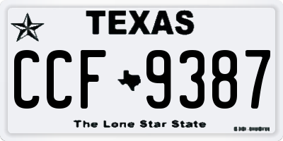TX license plate CCF9387