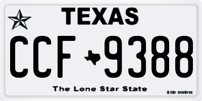 TX license plate CCF9388