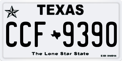 TX license plate CCF9390