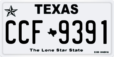 TX license plate CCF9391