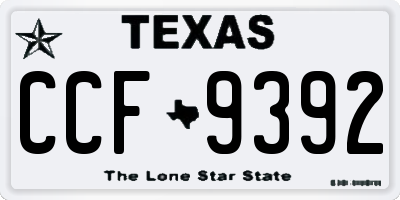 TX license plate CCF9392