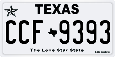TX license plate CCF9393