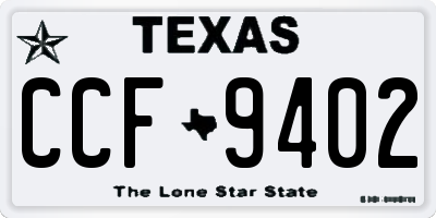 TX license plate CCF9402