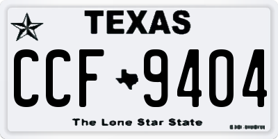 TX license plate CCF9404
