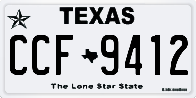TX license plate CCF9412