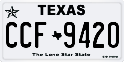 TX license plate CCF9420