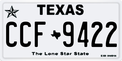 TX license plate CCF9422