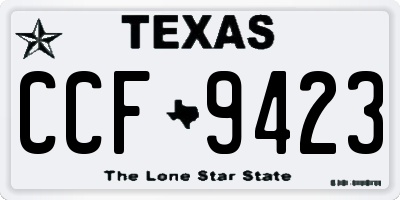 TX license plate CCF9423