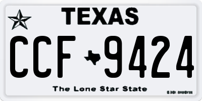 TX license plate CCF9424