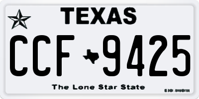 TX license plate CCF9425