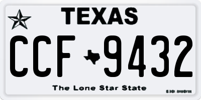 TX license plate CCF9432