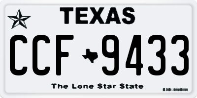 TX license plate CCF9433