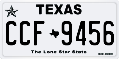 TX license plate CCF9456