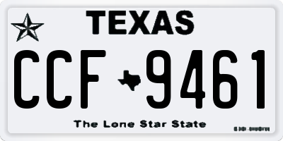 TX license plate CCF9461