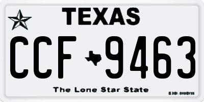 TX license plate CCF9463