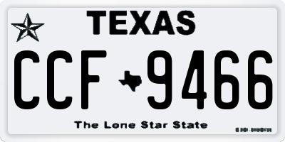 TX license plate CCF9466