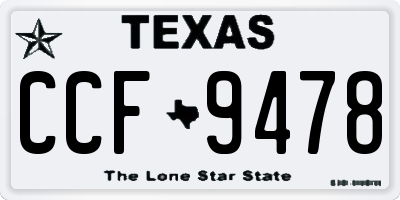 TX license plate CCF9478