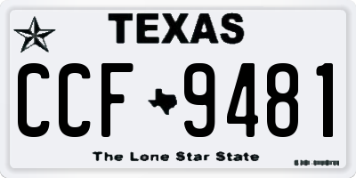 TX license plate CCF9481