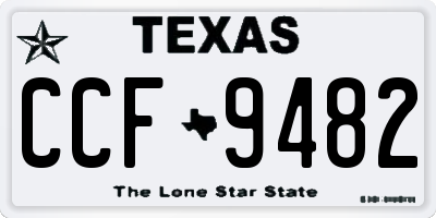 TX license plate CCF9482