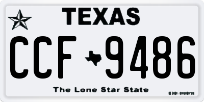 TX license plate CCF9486