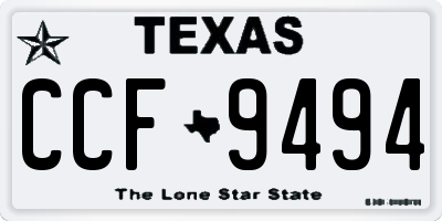 TX license plate CCF9494