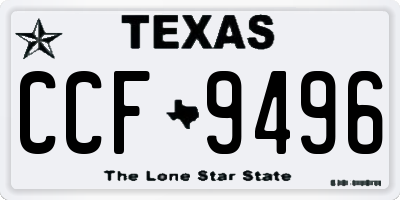 TX license plate CCF9496