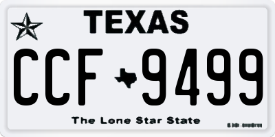 TX license plate CCF9499