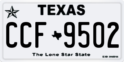 TX license plate CCF9502