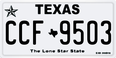TX license plate CCF9503
