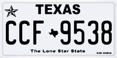 TX license plate CCF9538