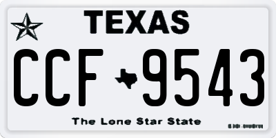 TX license plate CCF9543