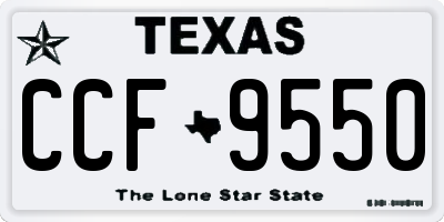 TX license plate CCF9550