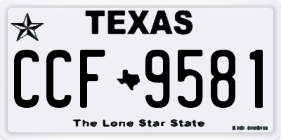 TX license plate CCF9581