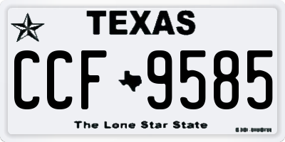 TX license plate CCF9585