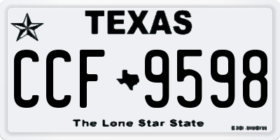 TX license plate CCF9598