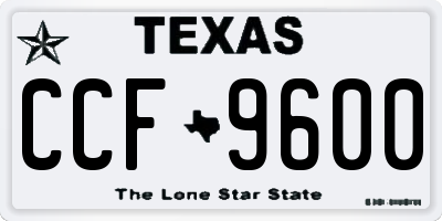 TX license plate CCF9600