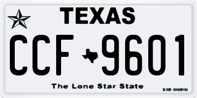 TX license plate CCF9601