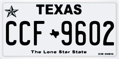 TX license plate CCF9602