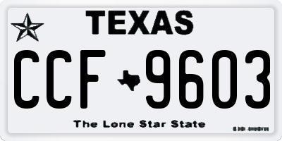 TX license plate CCF9603