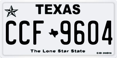 TX license plate CCF9604