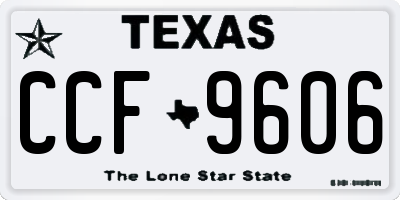 TX license plate CCF9606