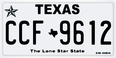 TX license plate CCF9612