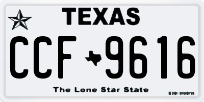 TX license plate CCF9616