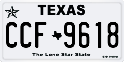 TX license plate CCF9618