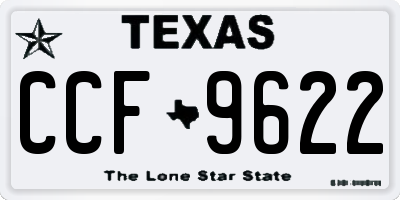 TX license plate CCF9622