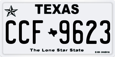 TX license plate CCF9623