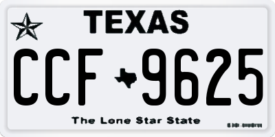 TX license plate CCF9625