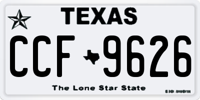 TX license plate CCF9626