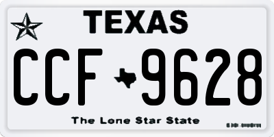 TX license plate CCF9628