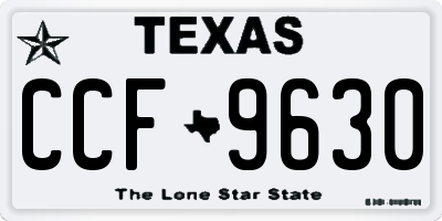 TX license plate CCF9630